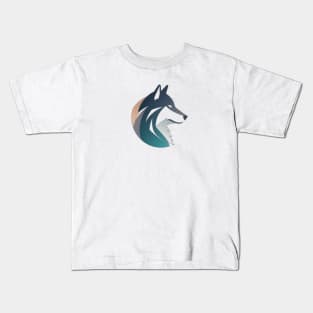 Frost Moon Wolf Shadow Kids T-Shirt